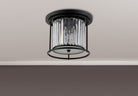 Lightologist Balmoral Flush Ceiling Satin Black / Clear LO191113