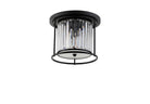 Lightologist Balmoral Flush Ceiling Satin Black / Clear LO191113