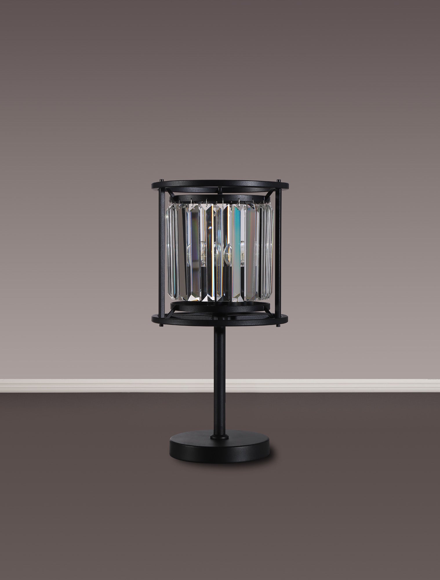 Lightologist Balmoral Table Lamp Satin Black / Clear LO191153