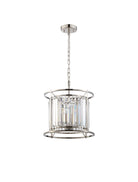 Lightologist Balmoral Pendant Light / Semi Flush Ceiling Convertible Polished Nickel / Clear LO191173