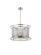 Lightologist Balmoral Pendant Light / Semi-Flush Ceiling Convertible Polished Nickel / Clear LO191183