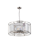 Lightologist Balmoral Pendant Light / Semi-Flush Ceiling Convertible Polished Nickel / Clear LO191193