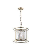 Lightologist Balmoral Pendant Light / Semi-Flush Ceiling Convertible Antique Brass / Clear LO191283