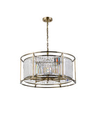 Lightologist Balmoral Pendant Light  / Semi-Flush Ceiling Convertible Antique Brass / Clear LO191303