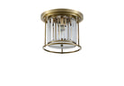 Lightologist Balmoral Flush Ceiling Antique Brass / Clear LO191333