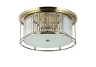 Lightologist Balmoral Flush Ceiling Antique Brass / Clear LO191353