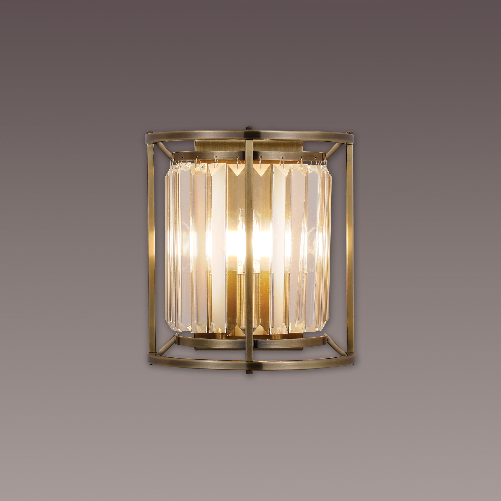 Lightologist Balmoral Wall Lamp Antique Brass / Clear LO191363
