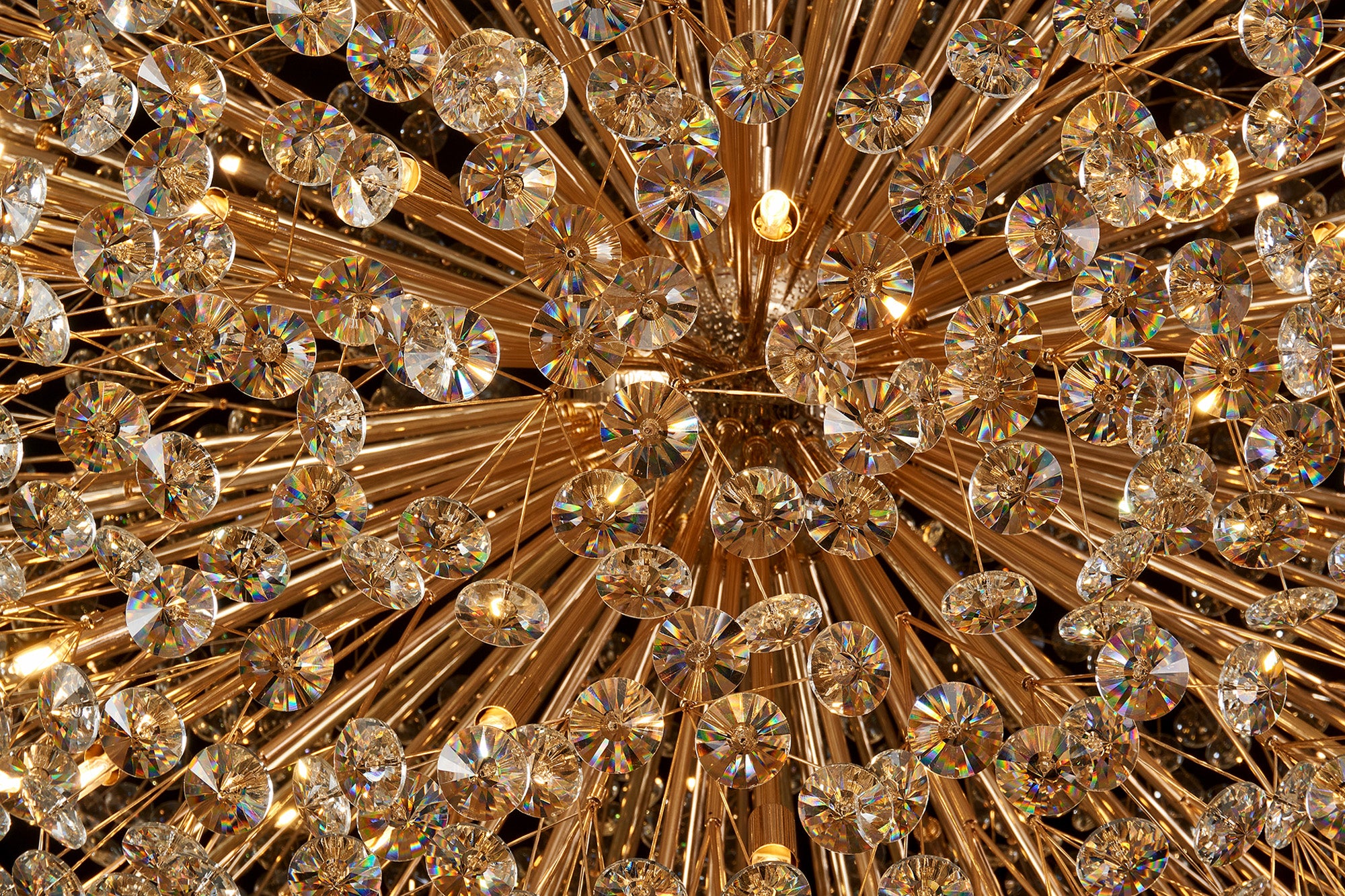 Lightologist Chakkar Pendant 1.2m Sphere 64 Light G9 French Gold / Crystal LO199873