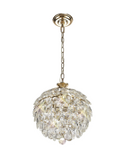 Lightologist Conifer 35cm Pendant, 3 Light E14, French Gold/Crystal