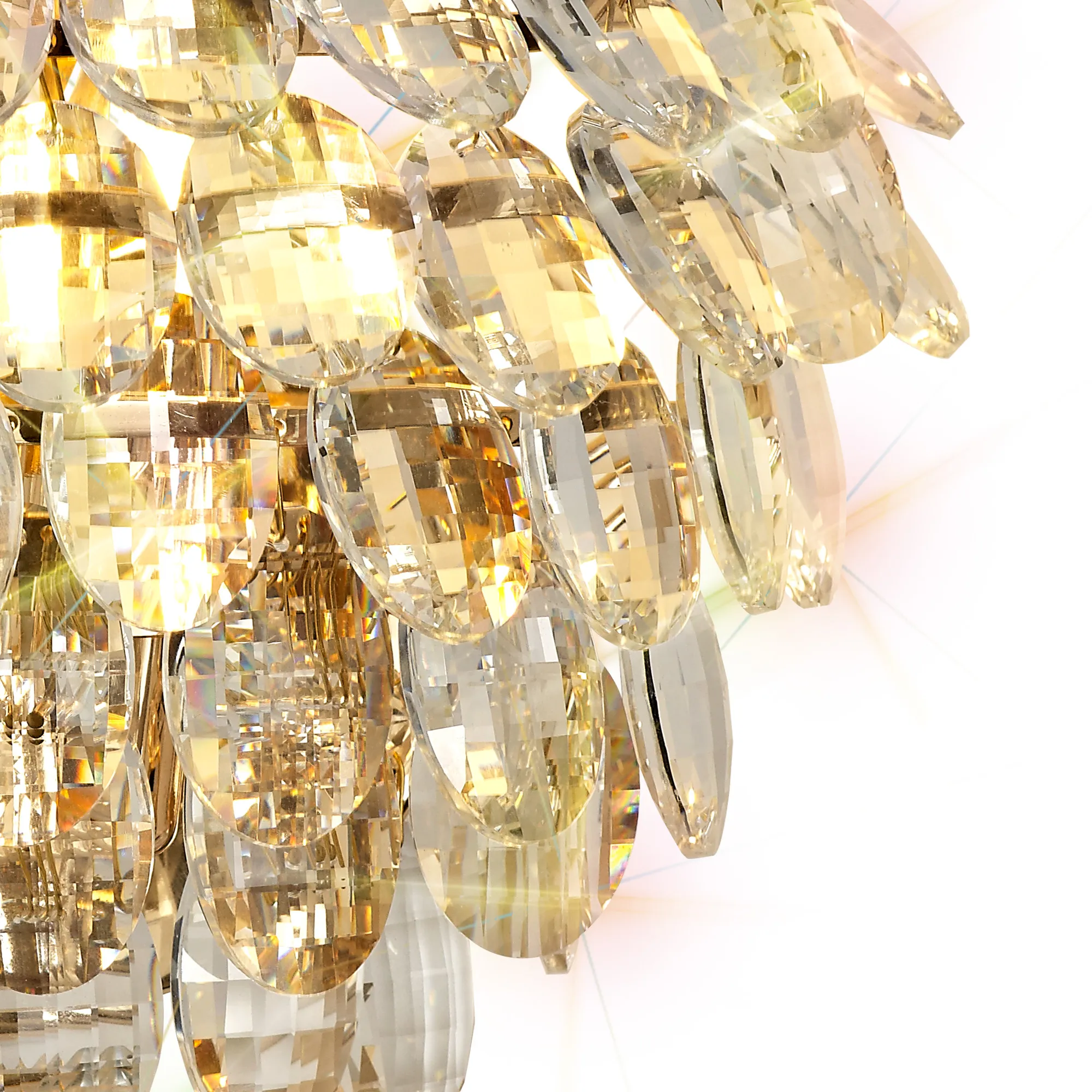Lightologist Conifer Wall Lamp, 1 Light E14, French Gold/Crystal
