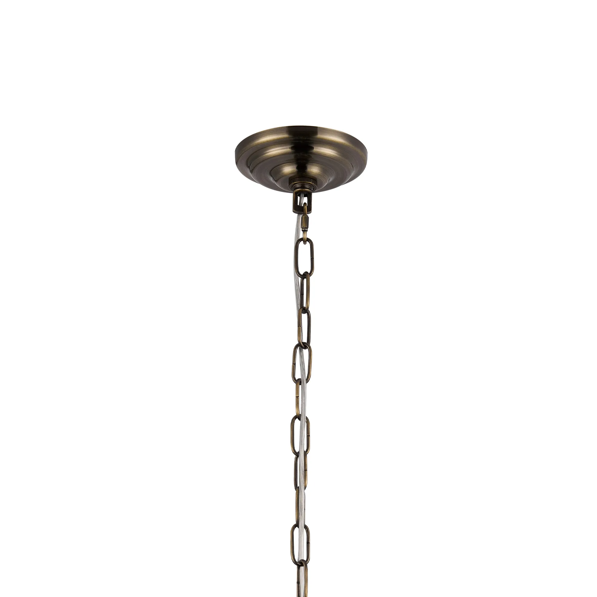 Lightologist Conifer 66cm Pendant, 12 Light E14, Antique Brass/Crystal