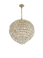 Lightologist Conifer 66cm Pendant, 12 Light E14, French Gold/Crystal