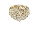 Lightologist Conifer 40cm Flush Ceiling, 3 Light E14, French Gold/Crystal