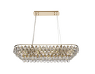 Lightologist Conifer Linear Pendant, 8 Light E14, French Gold/Crystal 