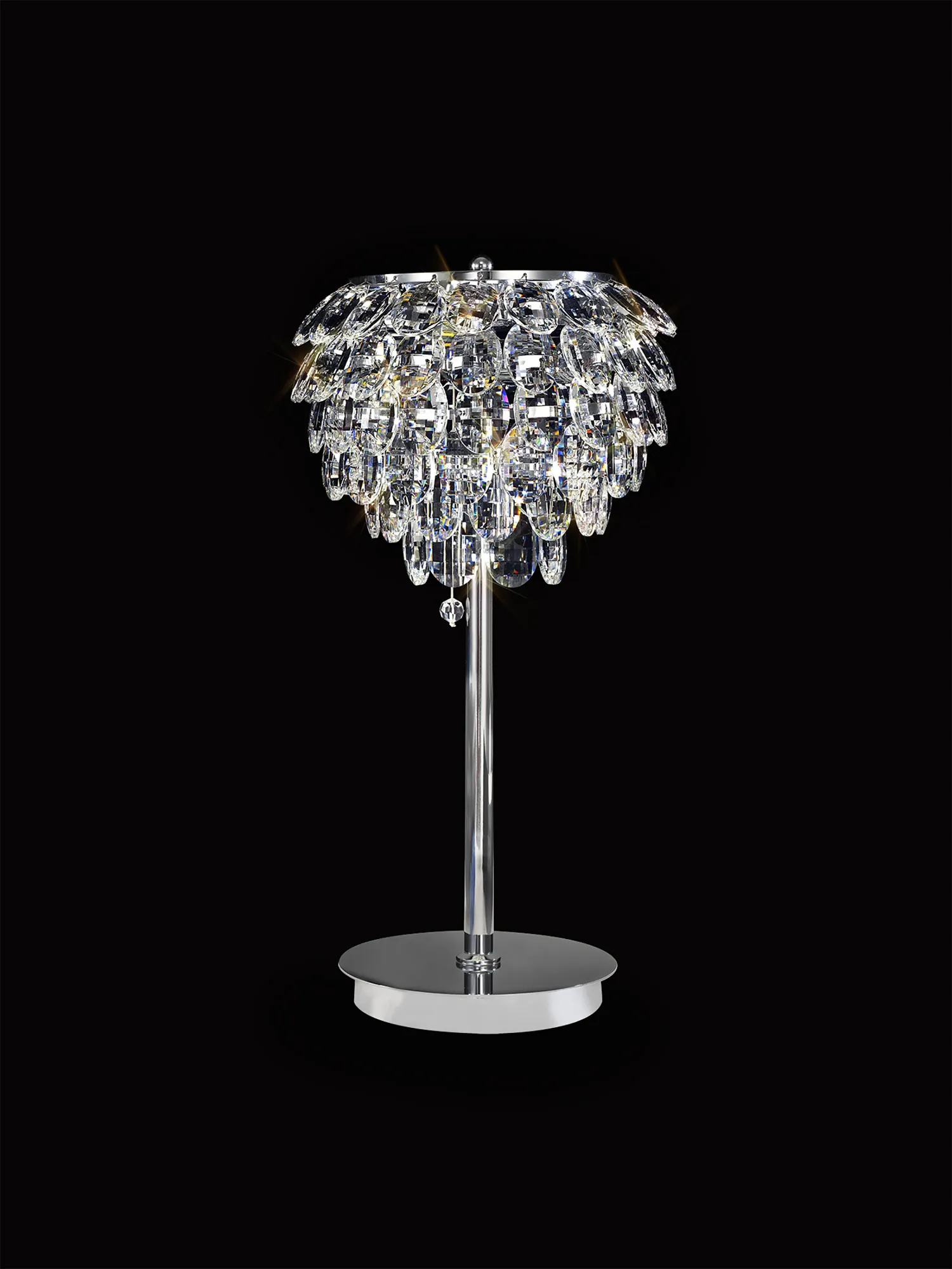 Lightologist Conifer Table Lamp, 2 Light E14, Polished Chrome/Crystal