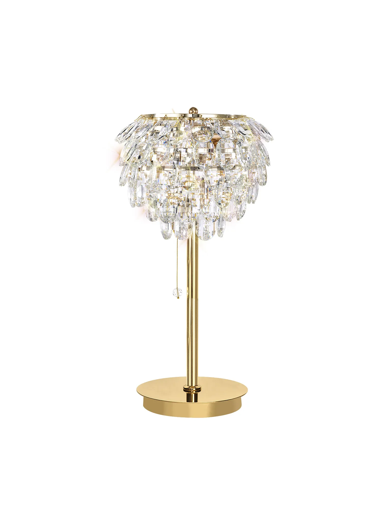 Lightologist Conifer Table Lamp, 2 Light E14, French Gold/Crystal