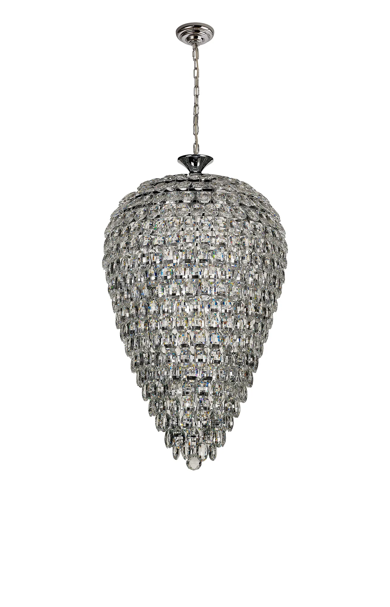 Lightologist Conifer Acorn Pendant, 16 Light E14, Polished Chrome