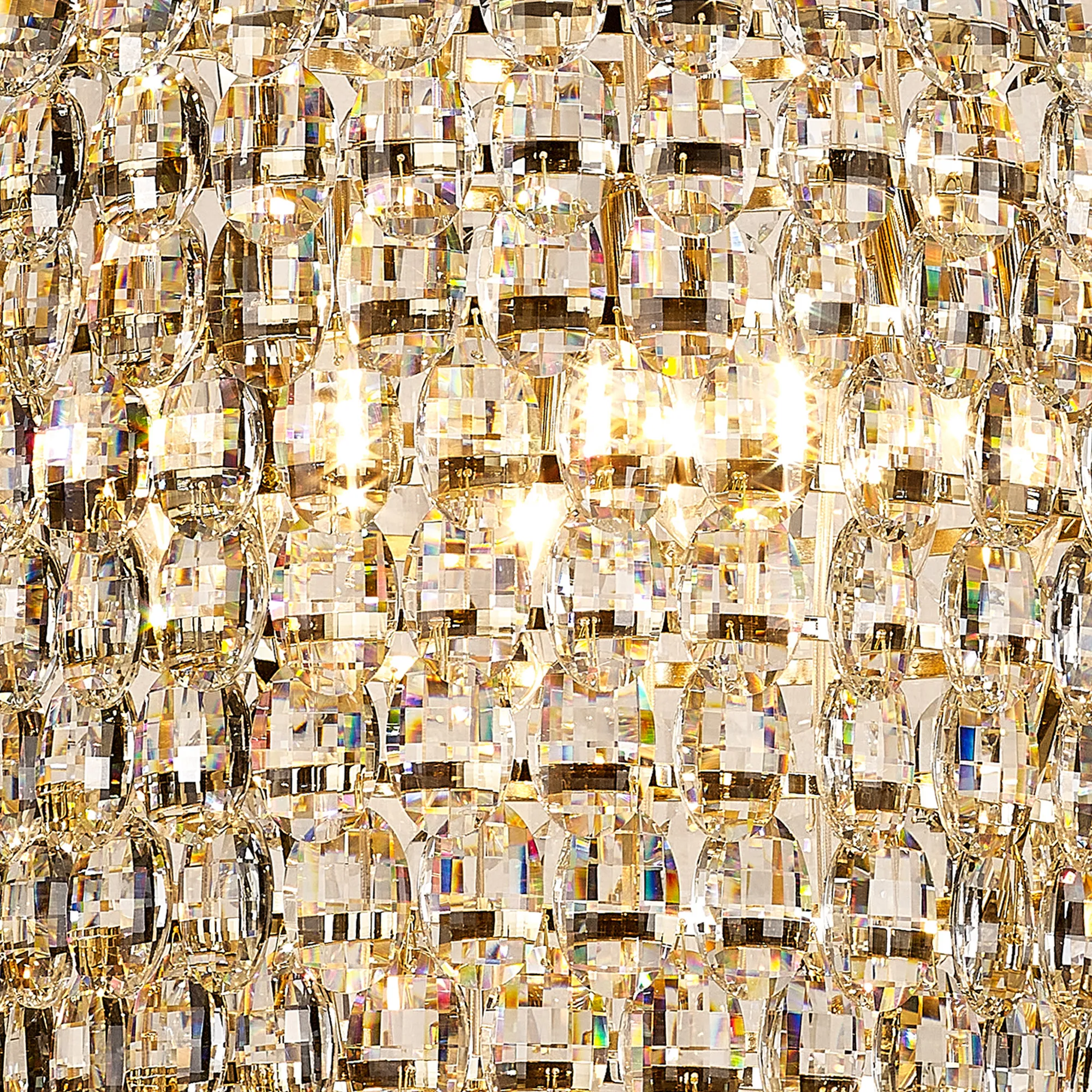 Lightologist Conifer 60cm Acorn Pendant, 16 Light E14, French Gold/Crystal