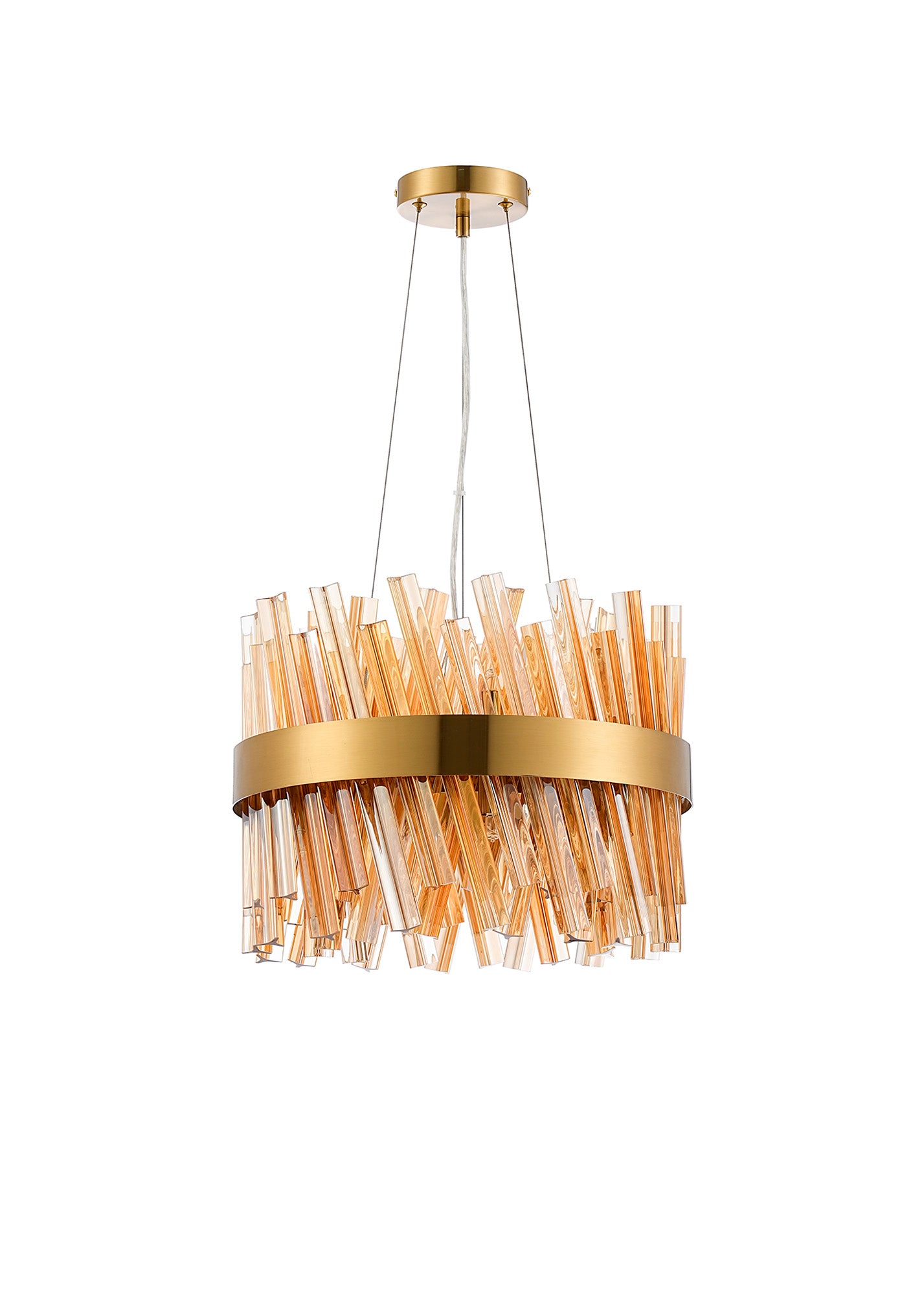 Lightologist Paddington 10 Light G9, Pendant Round, Brass / Amber LO19498BR/AM3