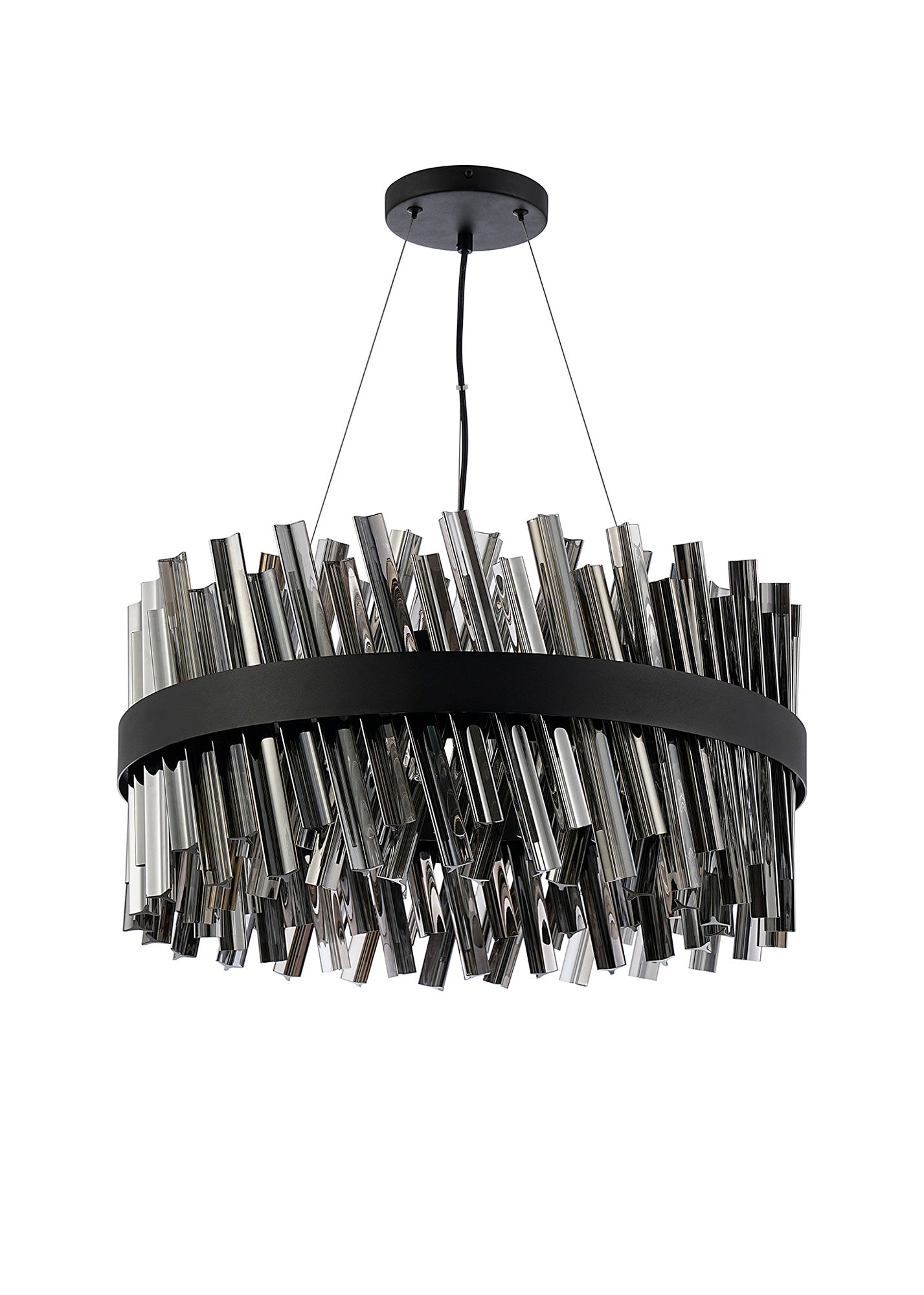 Lightologist Paddington 18 Light G9, Pendant Round, Satin Black / Smoke Item Weight: 16.81kg LO19500BL/SM3