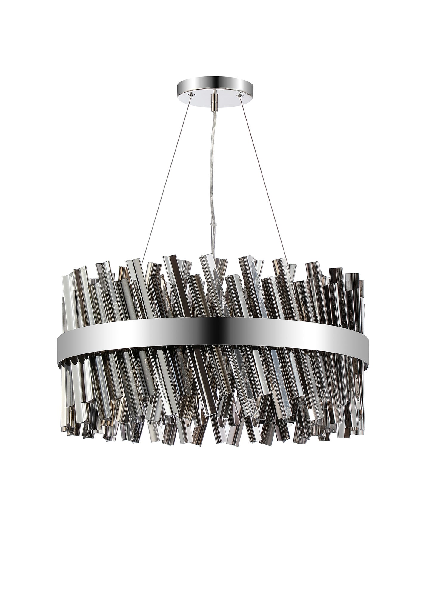 Lightologist Paddington 18 Light G9, Pendant Round, Polished Nickel / Smoke Item Weight: 16.81kg LO19500PN/SM3