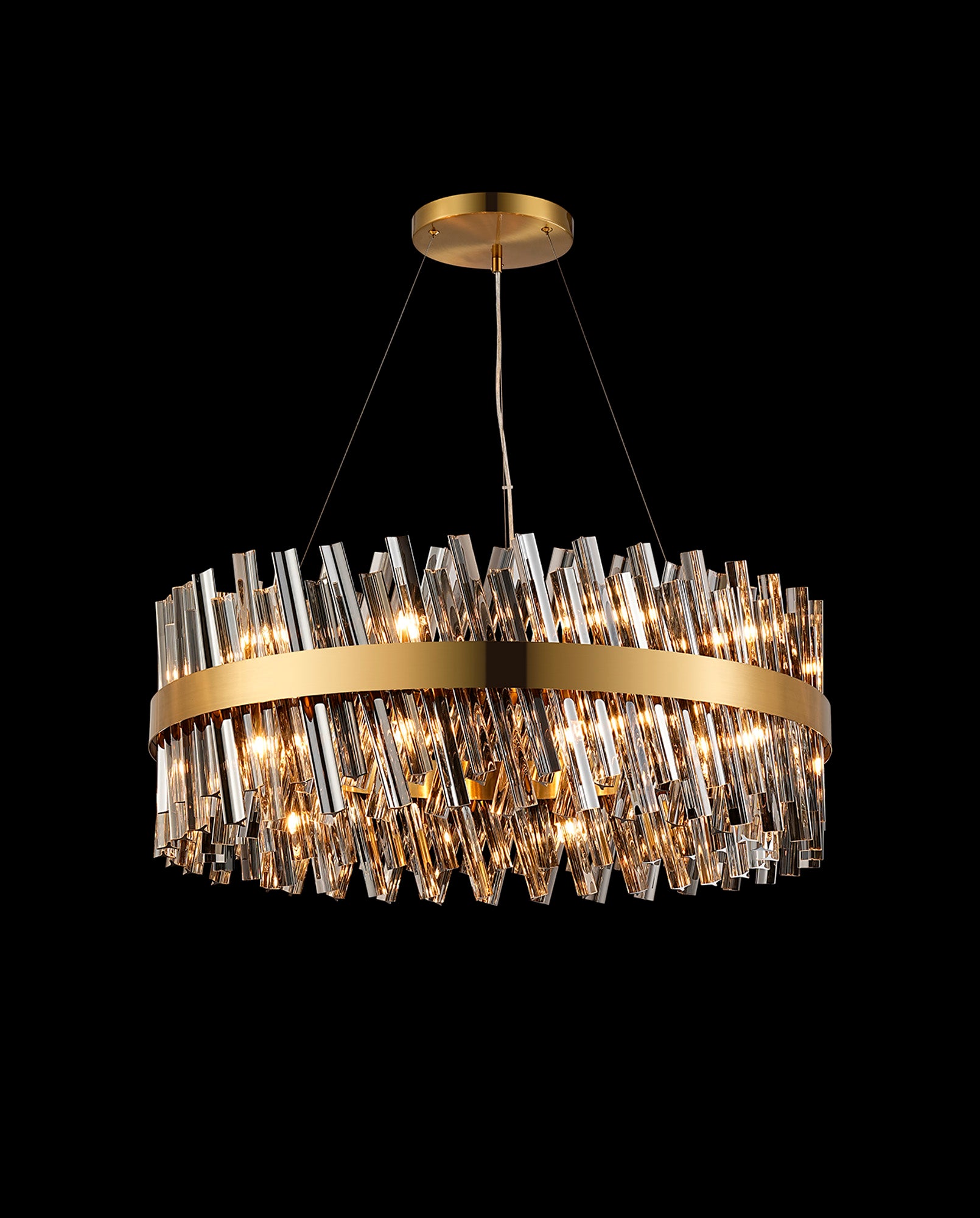 Lightologist Paddington 24 Light G9, Pendant Round, Brass / Smoke Item Weight: 23.13kg LO19502BR/SM3