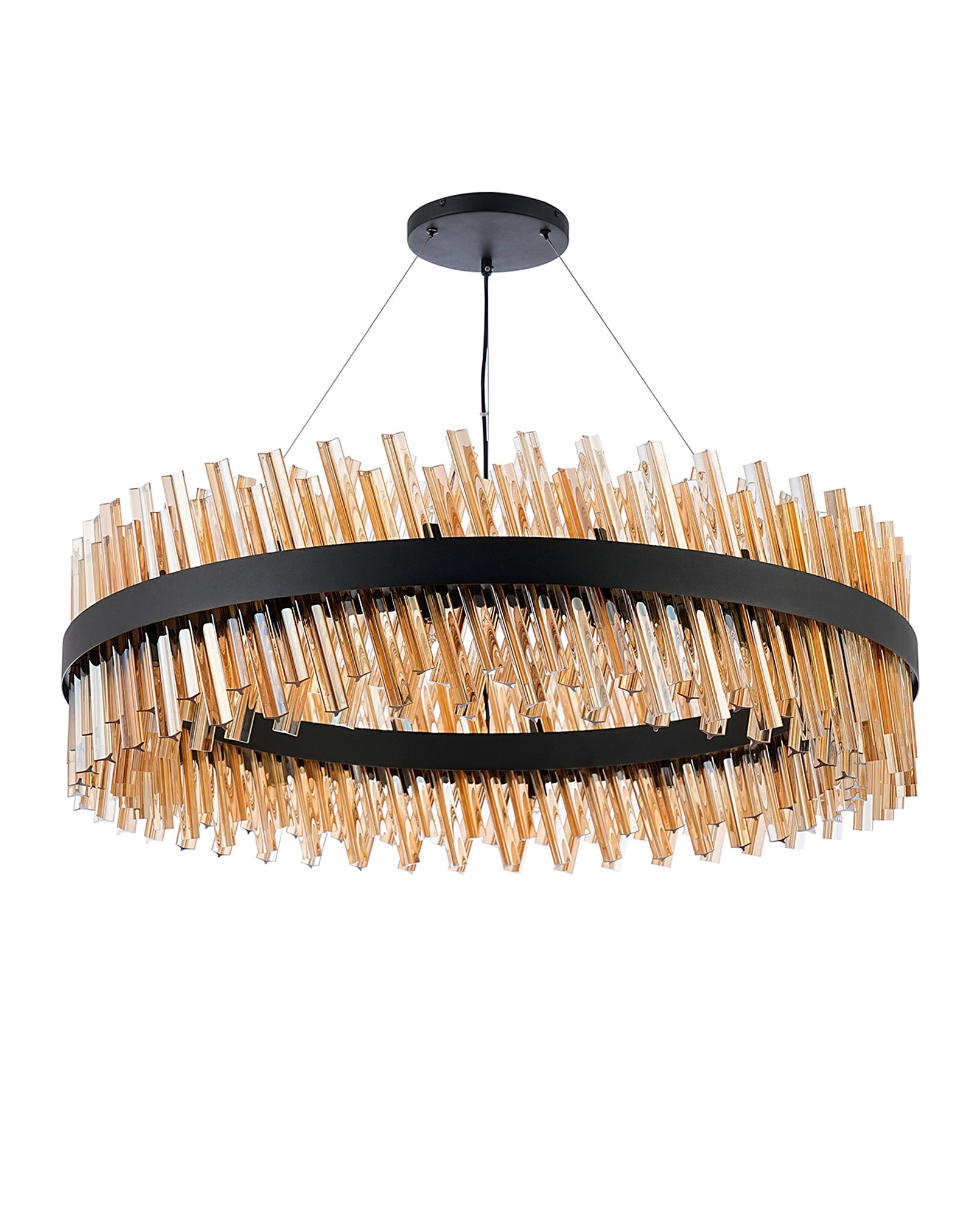 Lightologist Paddington 32 Light G9, Pendant Round, Satin Black / Amber Item Weight: 29.51kg LO19504BL/AM3