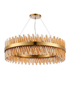 Lightologist Paddington 32 Light G9, Pendant Round, Brass / Amber Item Weight: 29.51kg LO19504BR/AM3