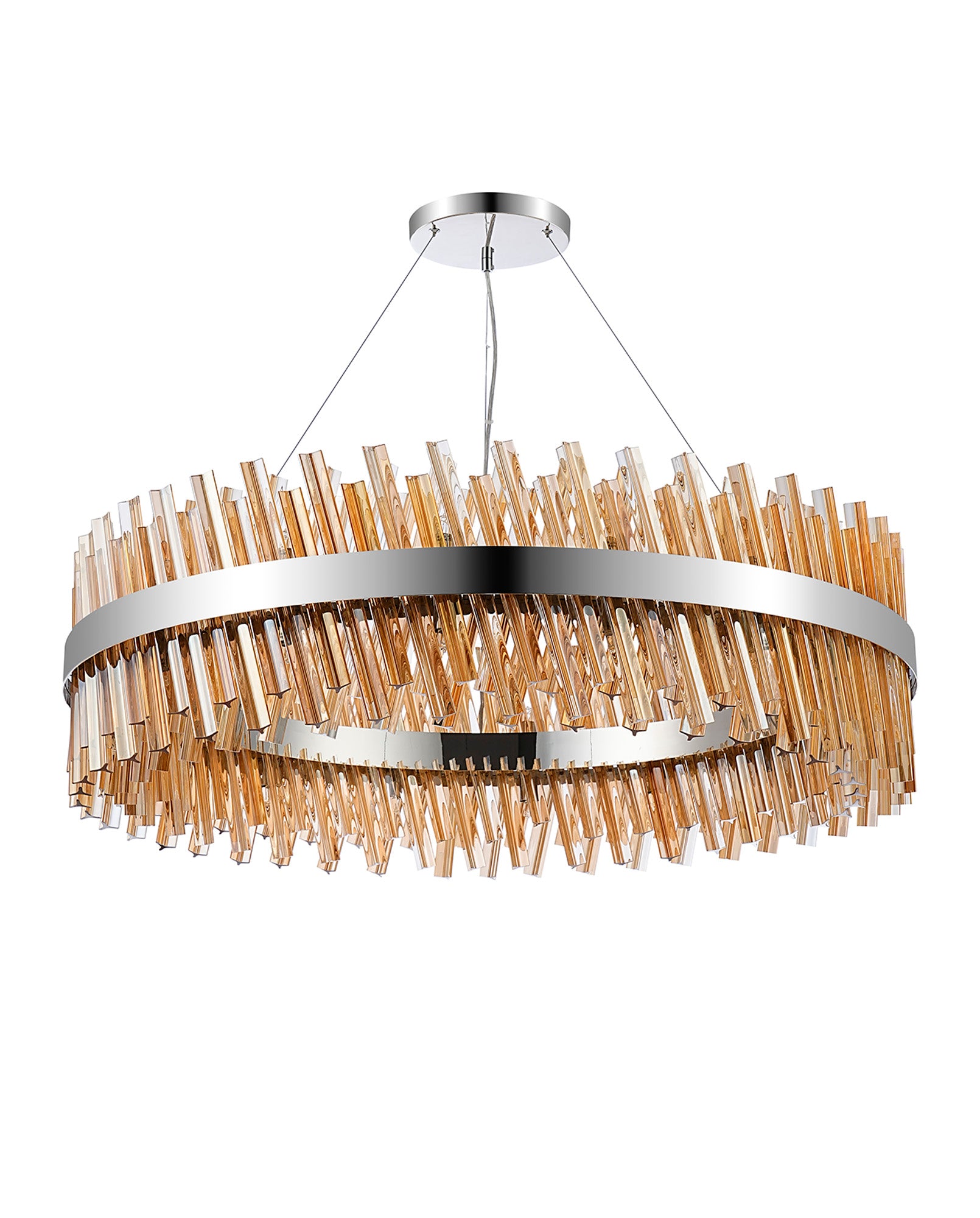 Lightologist Paddington 32 Light G9, Pendant Round, Polished Nickel / Amber Item Weight: 29.51kg LO19504PN/AM3