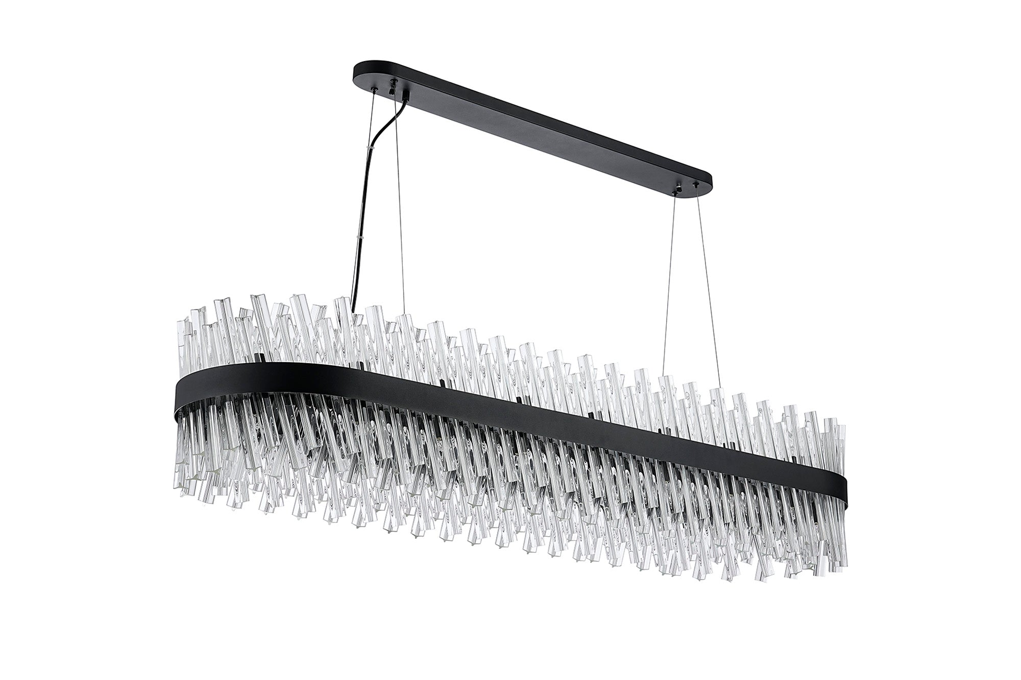 Lightologist Paddington 36 Light G9, Pendant Oblong, Satin Black / Clear Item Weight: 33.98kg LO19508BL/CL3