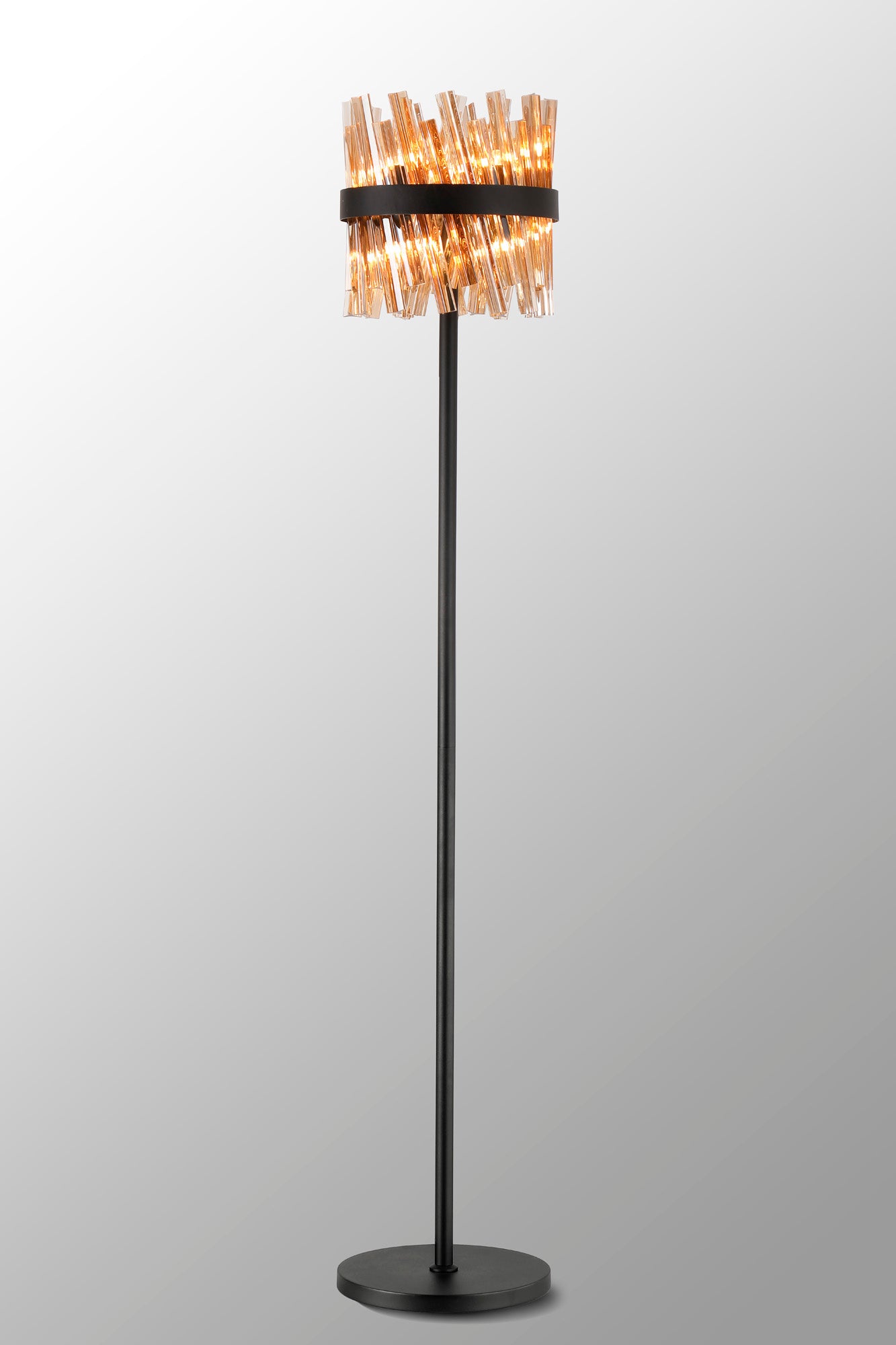 Lightologist Paddington 8 Light G9, Floor Lamp, Satin Black / Amber LO19514BL/AM3