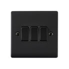 Saxby Raised Screwed 10AX 3G 2-Way Switch - Matt Black RS103BLB