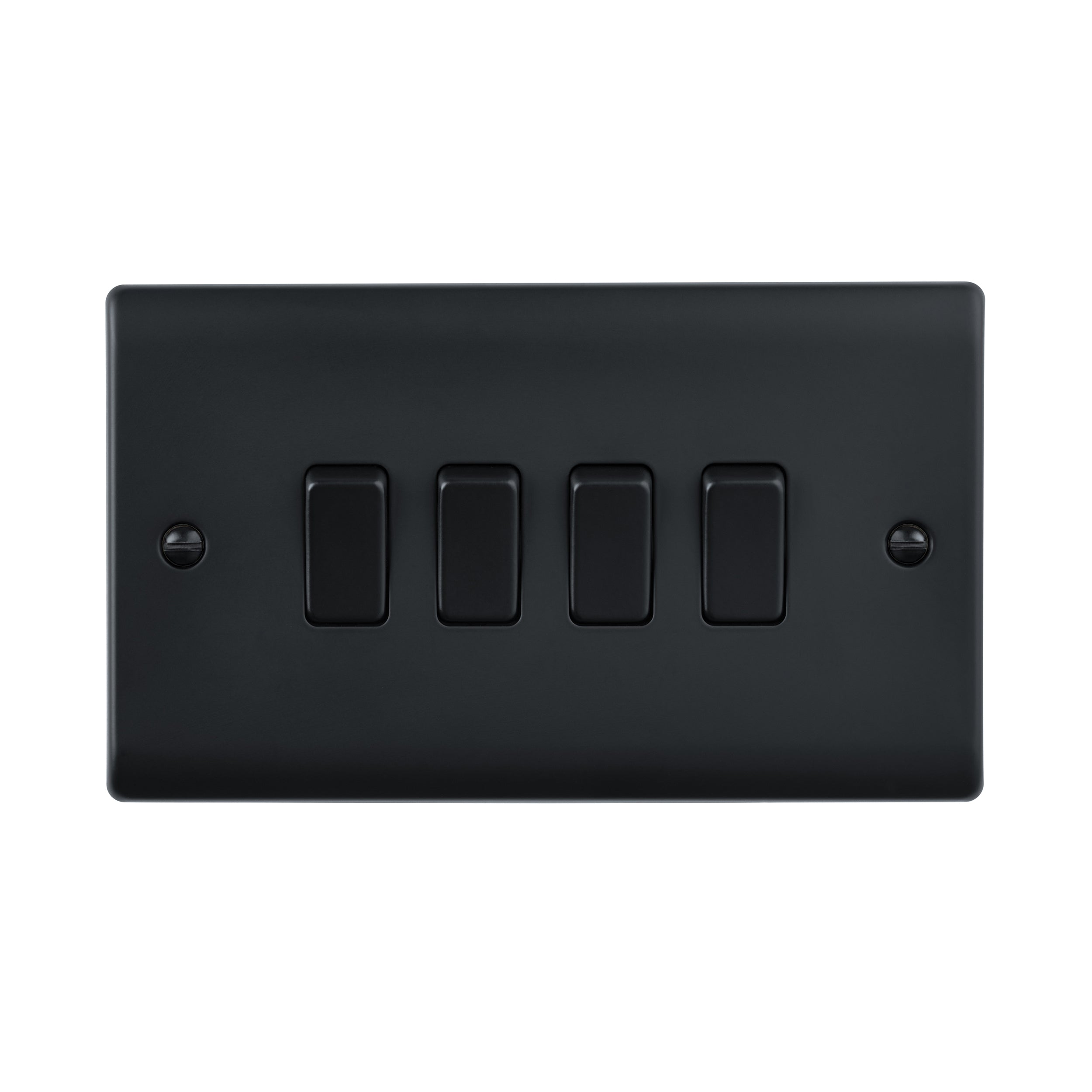 Saxby Raised Screwed 10AX 4G 2-Way Switch - Matt Black RS104BL