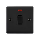 Saxby Raised Screwed 20A 1G DP Switch With Neon - Matt Black RS271BLB
