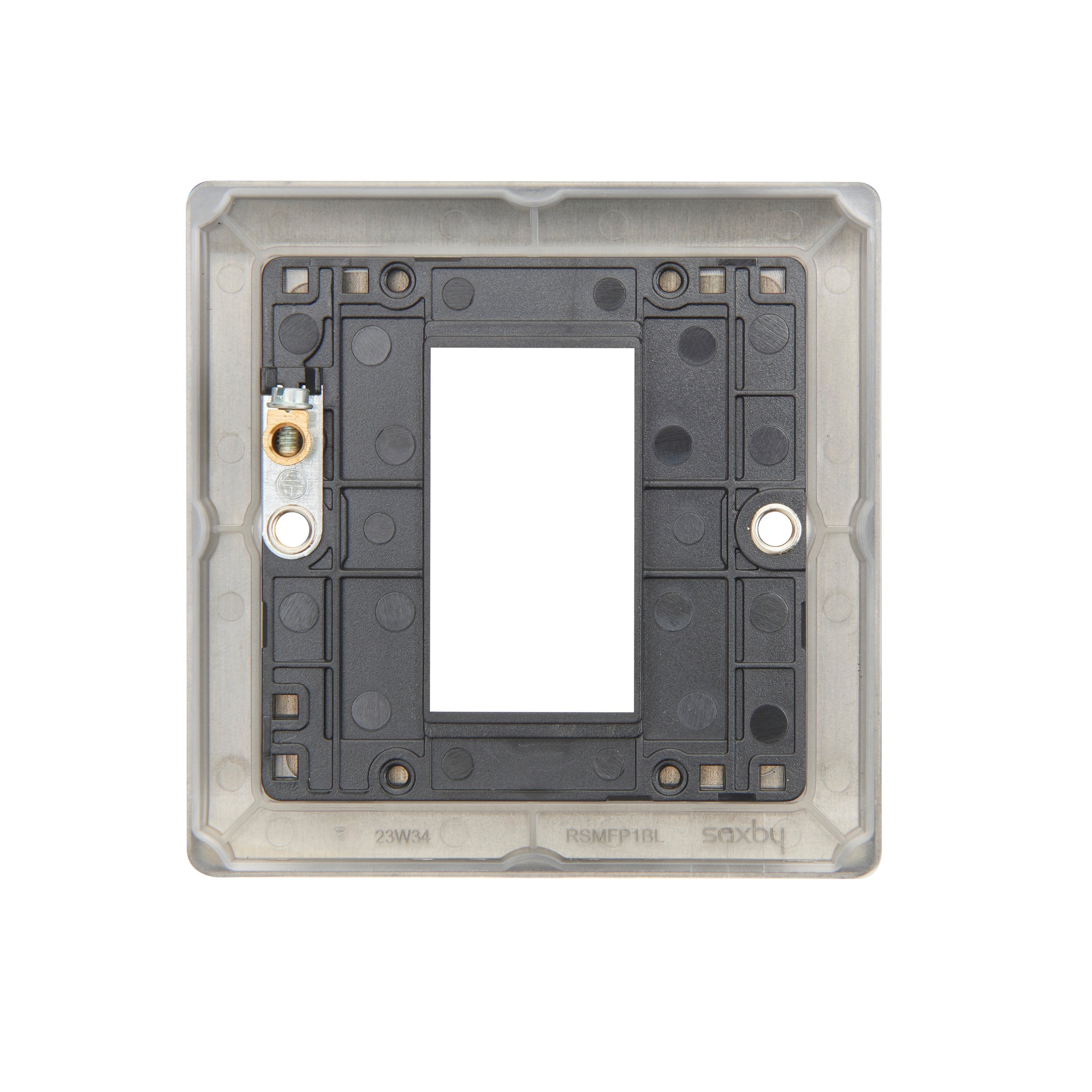 Saxby Raised Screwed 1G Modular Faceplate (1 Module) - Matt Black RSMFP1BL