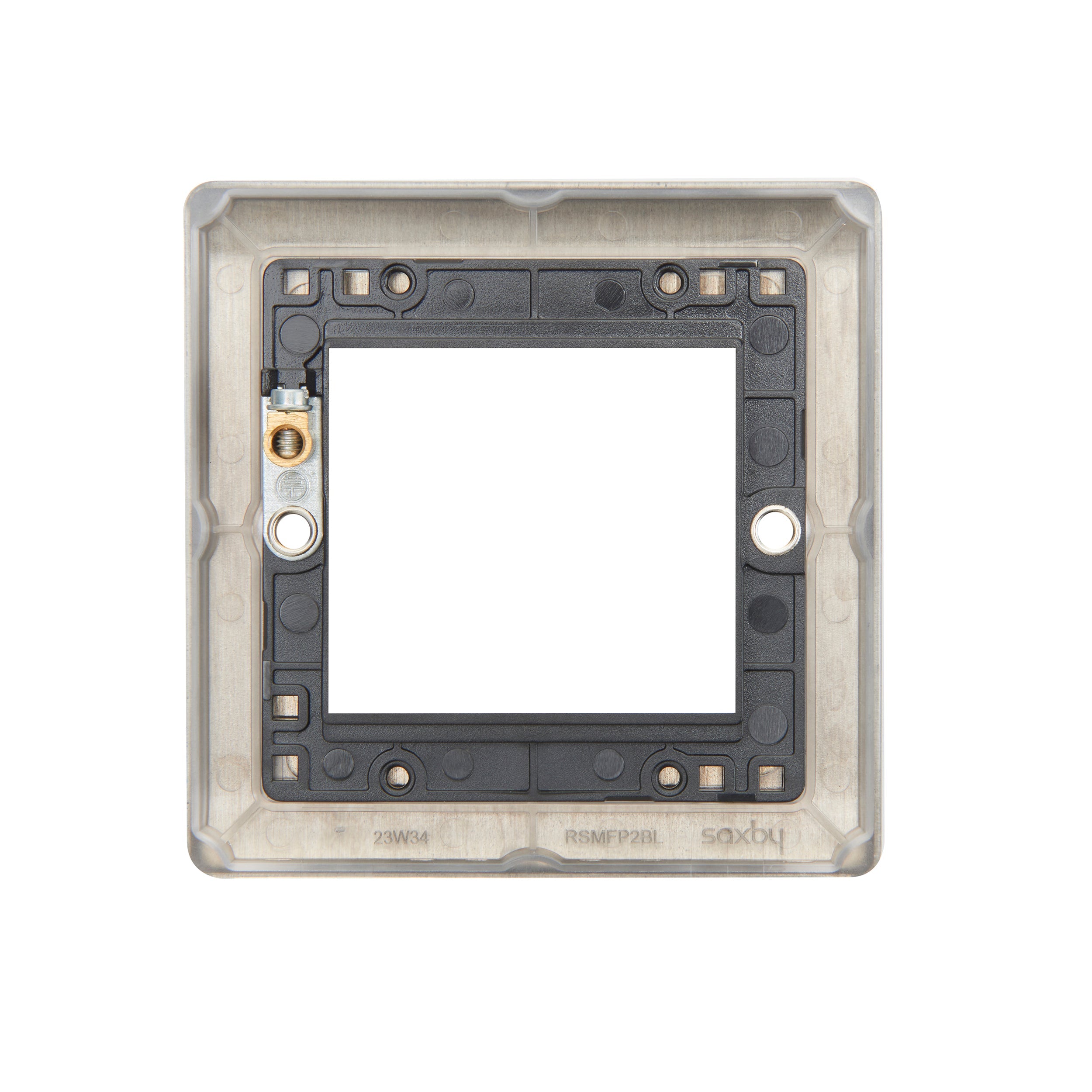 Saxby Raised Screwed 2G Modular Faceplate (2 Modules) - Matt Black RSMFP2BL