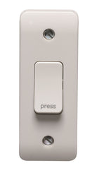 Crabtree Instinct 10A 1G 2 Way Retractive Architrave Switch Printed Press Cr1179/Pr