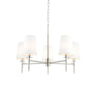 Lightologist Bright nickel plate & vintage white fabric Multi arm shade Pendant Light WIN1399457