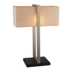 Lightologist Satin nickel plate & natural linen Base & shade Table Light WIN1393060