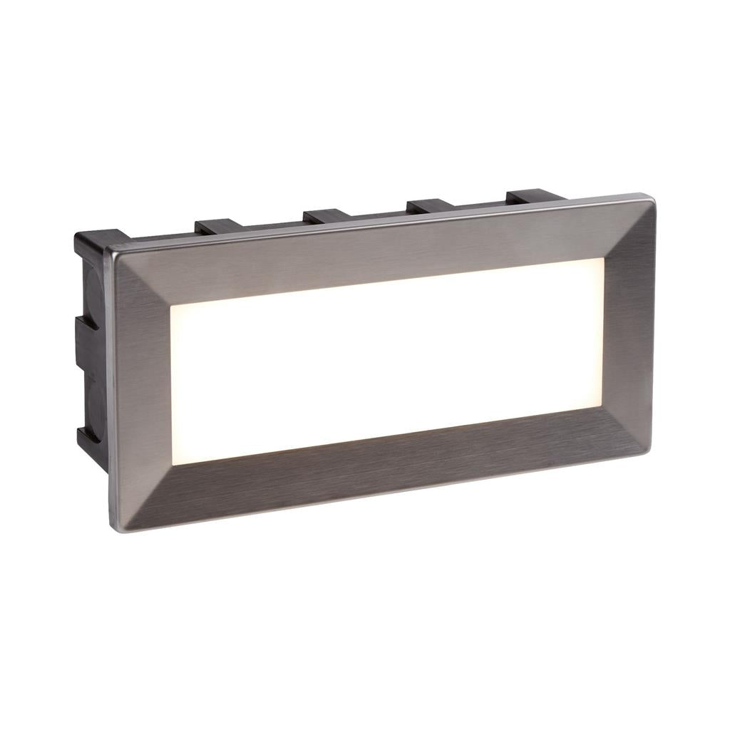 Searchlight Ankle Led Indoor/Outdoor Recessed Rectangle, Stainless Steel, Opal White Diffuser 0762