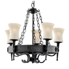 Searchlight Cartwheel - 5Lt Ceiling, Black Scavo Glass 0815-5Bk