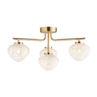 Lightologist Satin brass plate & white confetti glass Multi arm glass Semi flush Light WIN1398813