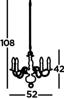Searchlight Flemish - 5Lt Pendant, Antique Brass 1019-5Ab