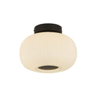 Searchlight Lumina 1Lt Ceiling Flush With Frosted Ribbed Glass 10271-1Bk