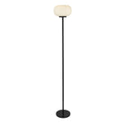 Searchlight Lumina 1Lt Floor Lamp With Frosted Ribbed Glass 10274-1Bk