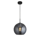 Searchlight Amsterdam 1Lt Round Pendant (30Cm Dia), Smoked Glass, Black 1031-1Sm