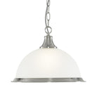 Searchlight American Diner - 1Lt Pendant, Satin Silver, Acid Glass 1044