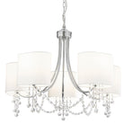 Searchlight Nina  - 5Lt Ceiling, Chrome, Clear Crystal, White Shades 1055-5Cc