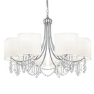 Searchlight Nina  - 8Lt Ceiling, Chrome, Clear Crystal, White Shades 1058-8Cc