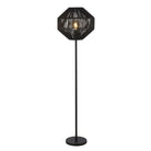 Searchlight Wicker 1Lt Floor Lamp, Black Wicker 11202-1Bk